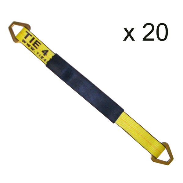 2" x 18" Axle Straps w/ Sleeve & D Rings, WLL: 3, 333 lbs., PK20